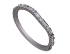 1/2ct. t.w. Round and Baguette Chevron Anniversary Ring in 14K White Gold