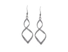 Corkscrew Tube Drop Earrings in Sterling Silver