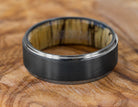 Black Zirconium and Spalted Tamarind Wedding Ring
