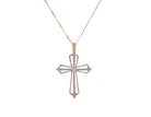.04ct. Diamond Cross Pendant in 10K Yellow and White Gold