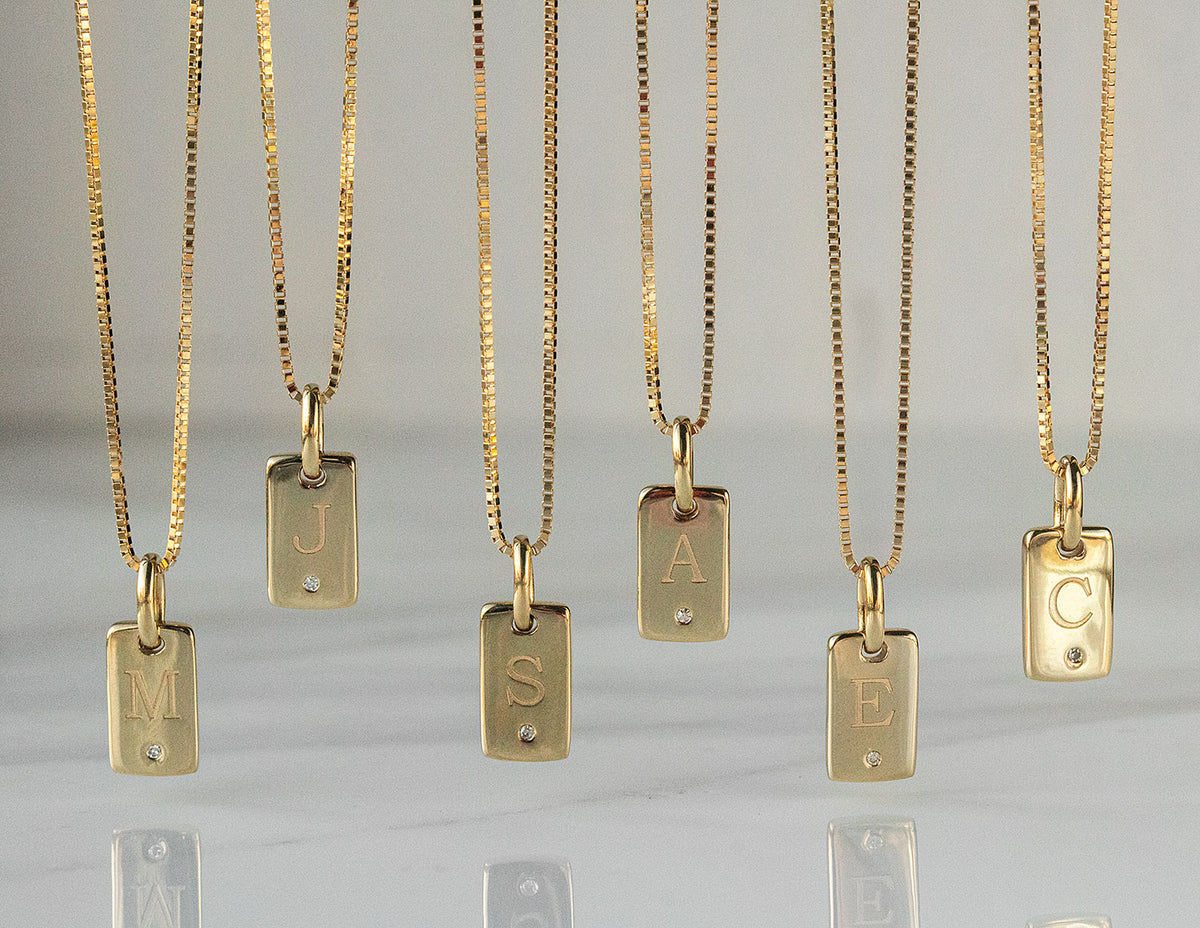 .01ct. Laser Initial "C" Pendant in 10K Yellow Gold