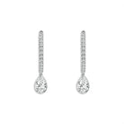 2 1/2ct. t.w. Pear and Round Cut Newborn Lab Created Diamond Drop Earrings in 14K White Gold