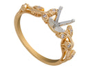 .05ct. t.w. Leafy Diamond Engagement Ring in 14K Yellow Gold
