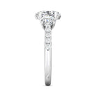 1 1/8ct. t.w. Half Moon & Round Diamond Engagement Ring in 14K White Gold