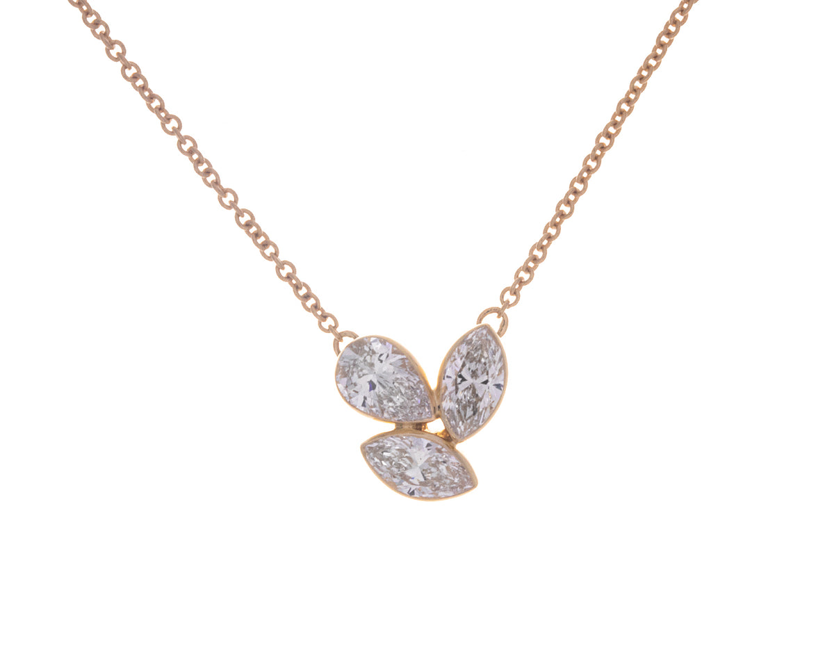 3/4ct. t.w. Marquise Cut Newborn Lab Created Diamond Fashion Pendant in 14K Yellow Gold