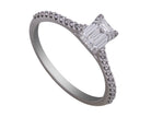 7/8ct. t.w. Emerald Cut Diamond Engagement Ring in 14K White Gold