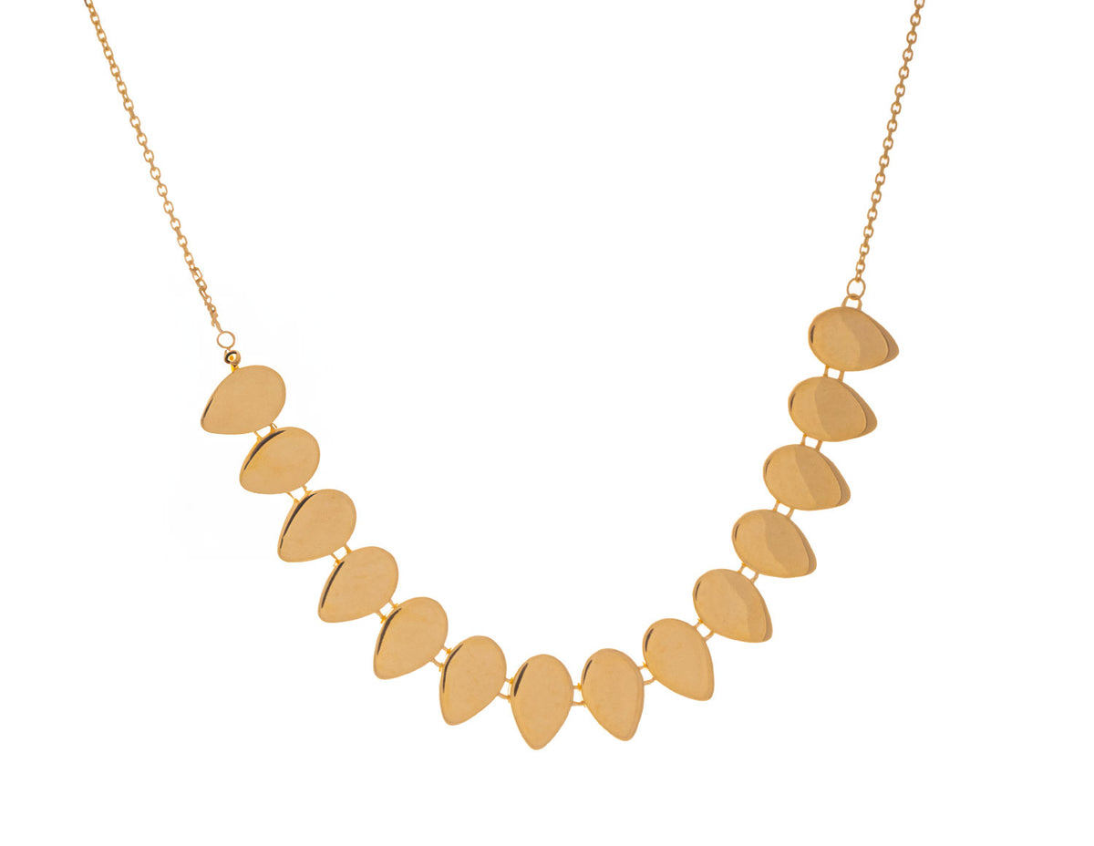 18" Flat Teardrop Necklace in 14K Yellow Gold