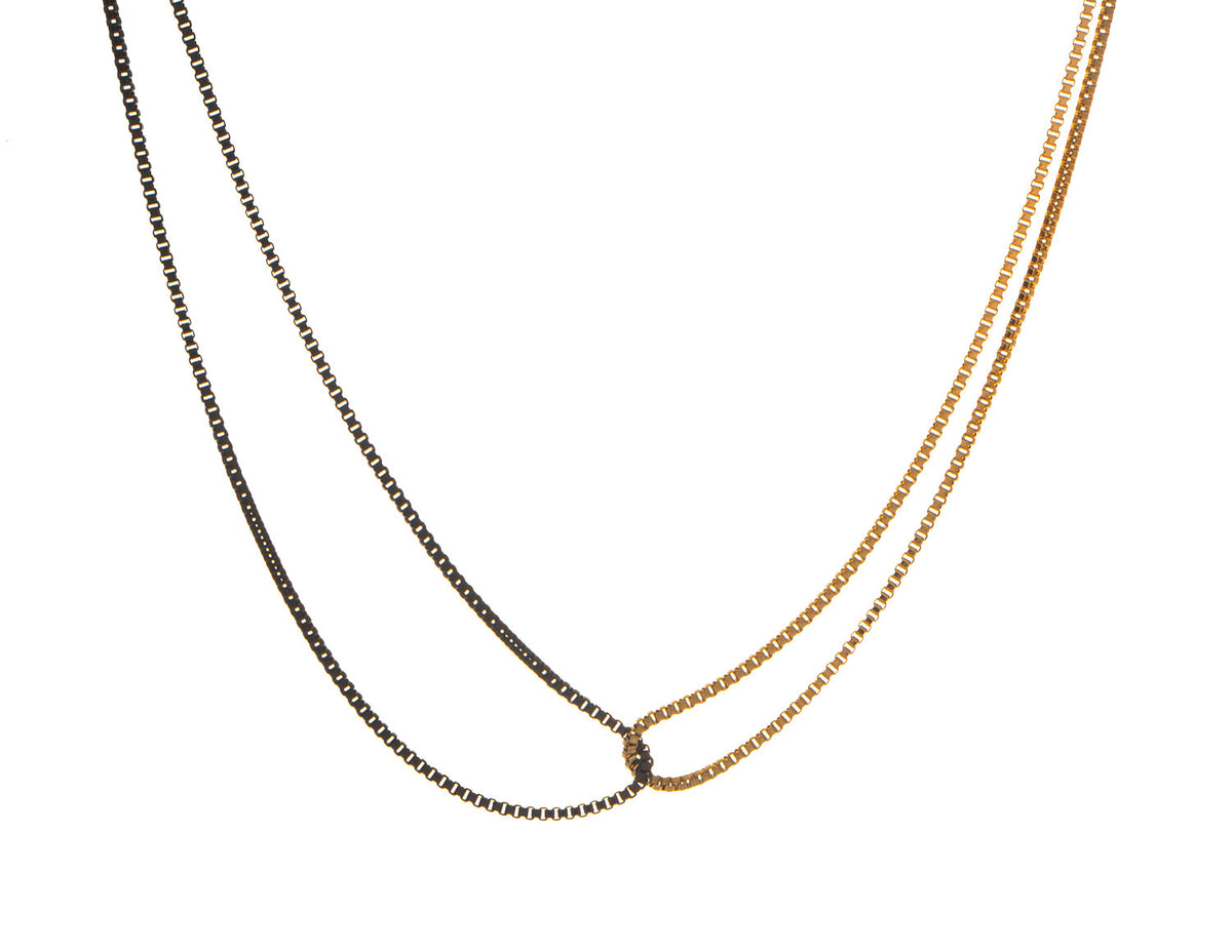 18" 1mm Black-Ip Double-Stand Box Chain in Stainless Steel