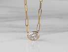 1 1/2ct. Oval Cut Newborn Lab Created Diamond Bezel Pendant in 14K Yellow Gold