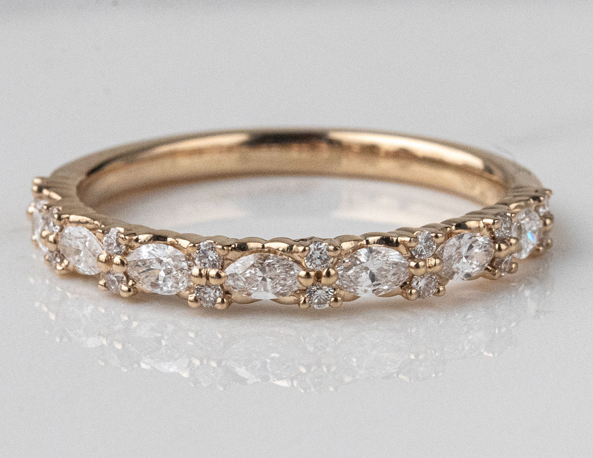 2/5ct. t.w. Marquise and Round Diamond Ring in 14K Yellow Gold