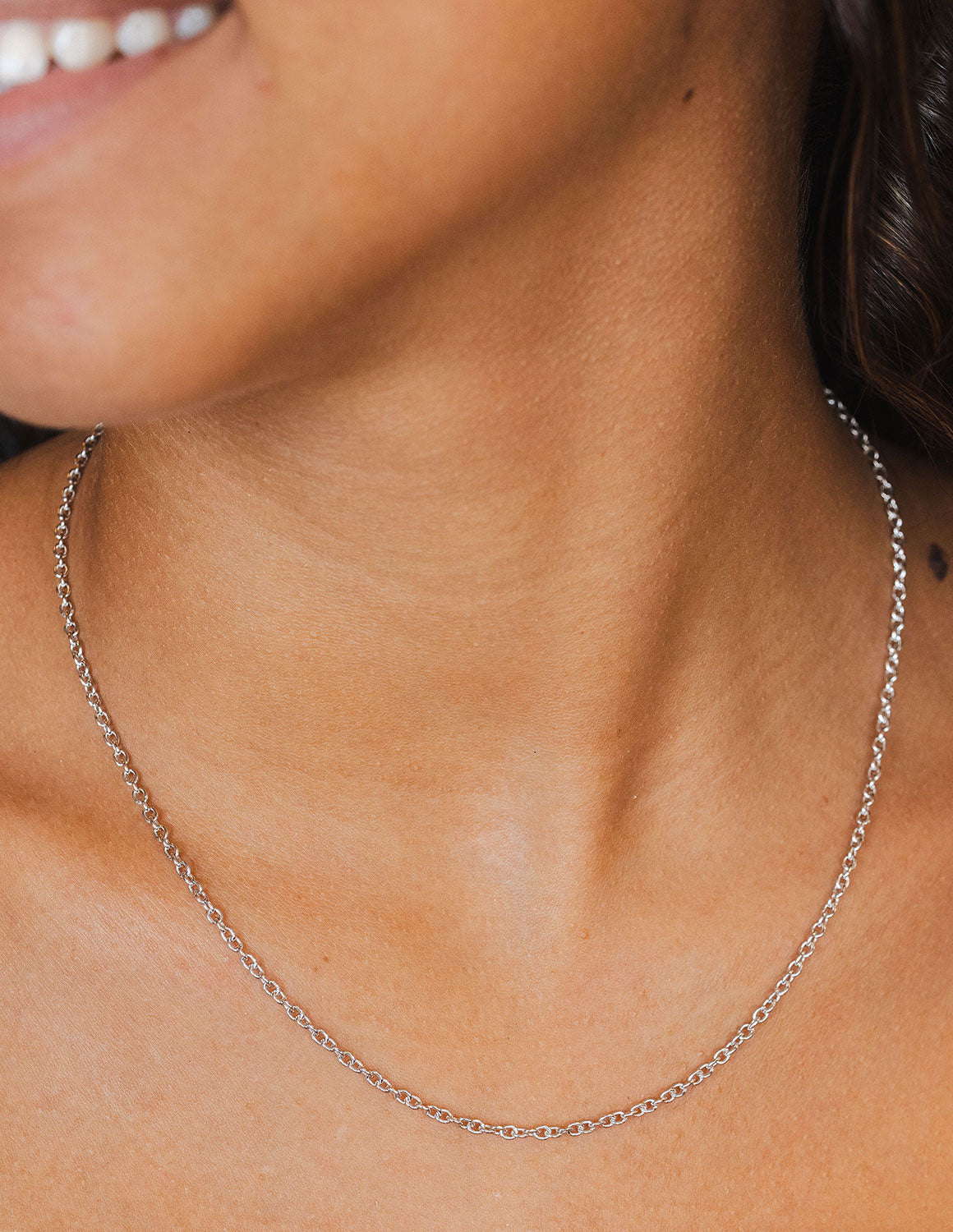 18" 2.5mm Sterling Silver Open Cable Chain