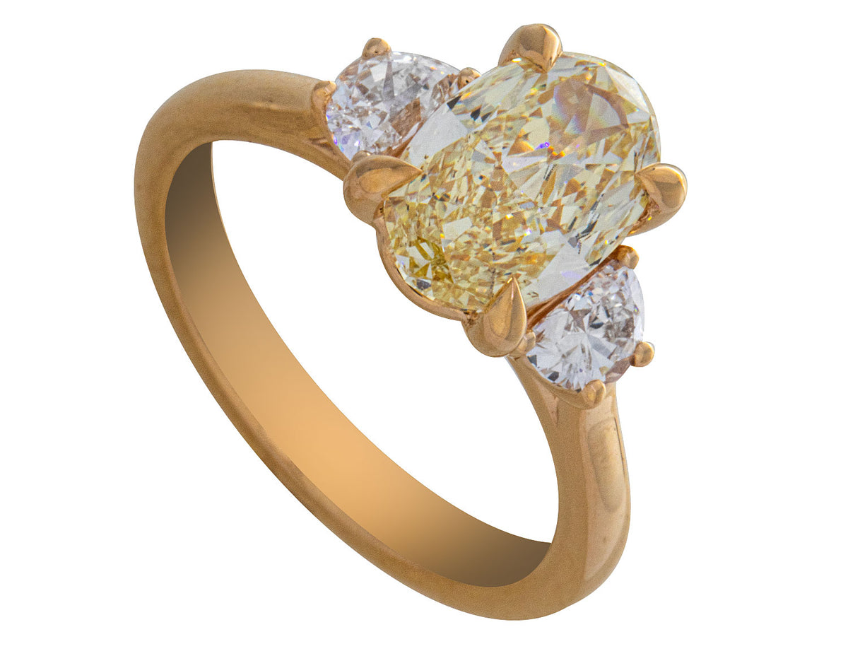 2 1/2ct. t.w. Yellow Oval Cut Newborn Lab Created Diamond Engagement Ring in 14K Yellow Gold