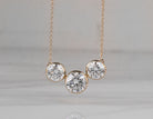 2 1/5ct. t.w. Newborn Lab Created Diamond  3-Stone Bezel Pendant in 14K Yellow Gold