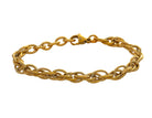 7.5" Gold Ion-Plated Stainless Steel Diamond Cut Oval Link Chain Bracelet