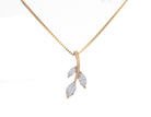 1/2ct. t.w. Marquise Cut Newborn Lab Created Diamond Leafy Fashion Pendant in 14K Yellow Gold