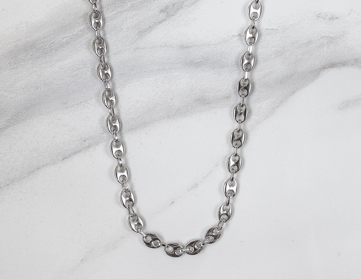 Puffed Mariner Necklace in Sterling Silver