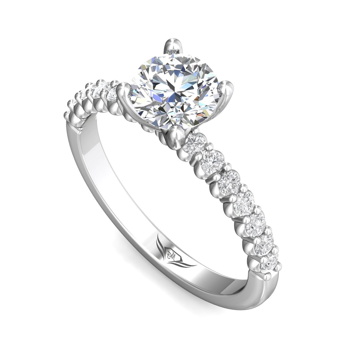 1/3ct. t.w. Round Cut Diamond Engagement Ring in 14K White Gold
