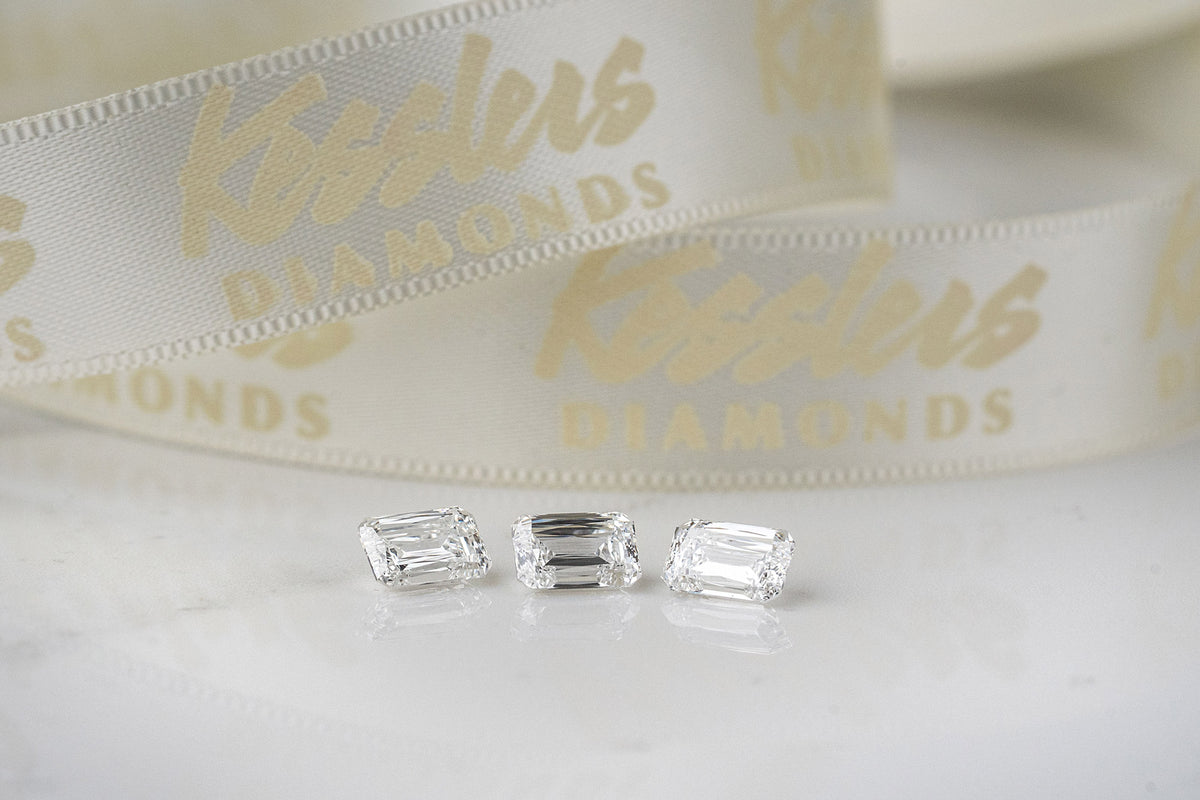 Kessler Emerald Cut diamond ring on hand