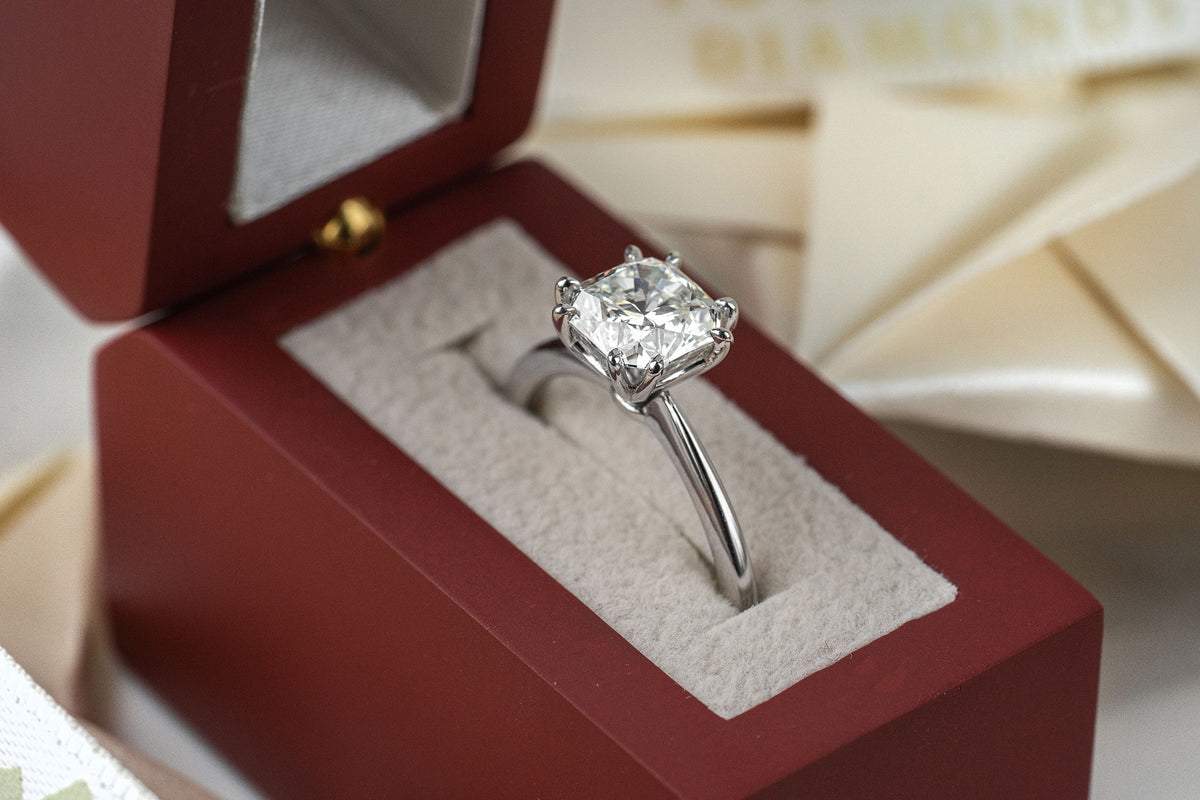 Kessler Square Radiant Cut diamond engagement ring