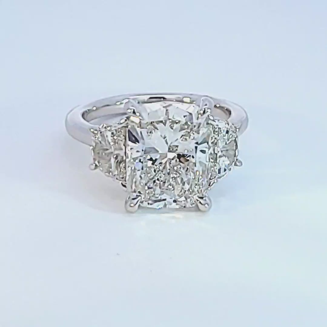 6ct. t.w. Cushion Cut Newborn Lab Created Diamond Engagement Ring in 14K White Gold
