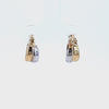 Side-By-Side Mini Hoop Earrings in 10K Yellow and White Gold