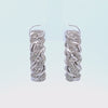 1/10ct. t.w. Diamond Cuban Link Hoop Earrings in Sterling Silver