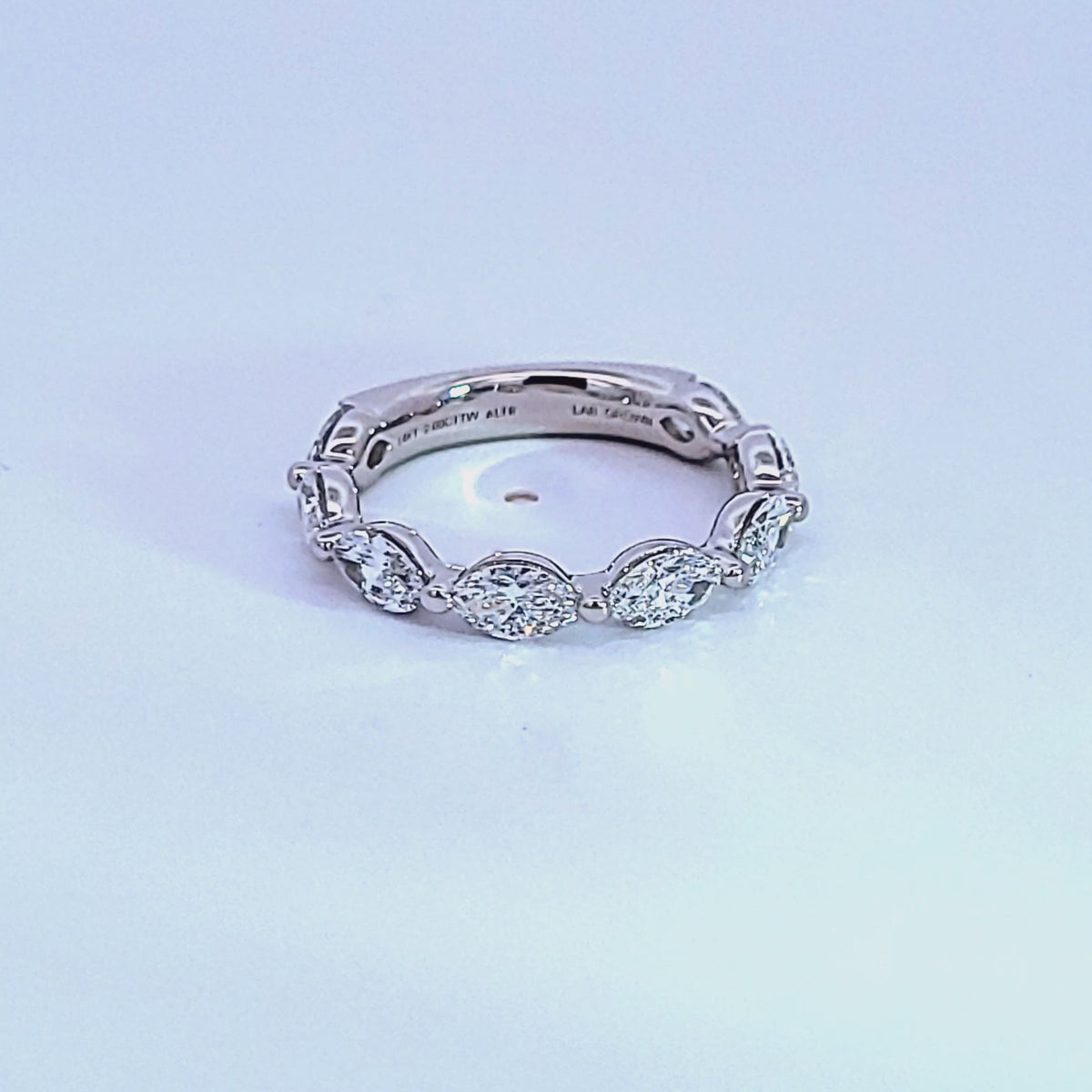 2ct. t.w. Marquise Cut Newborn Lab Created Diamond Anniversary Ring in 14K White Gold
