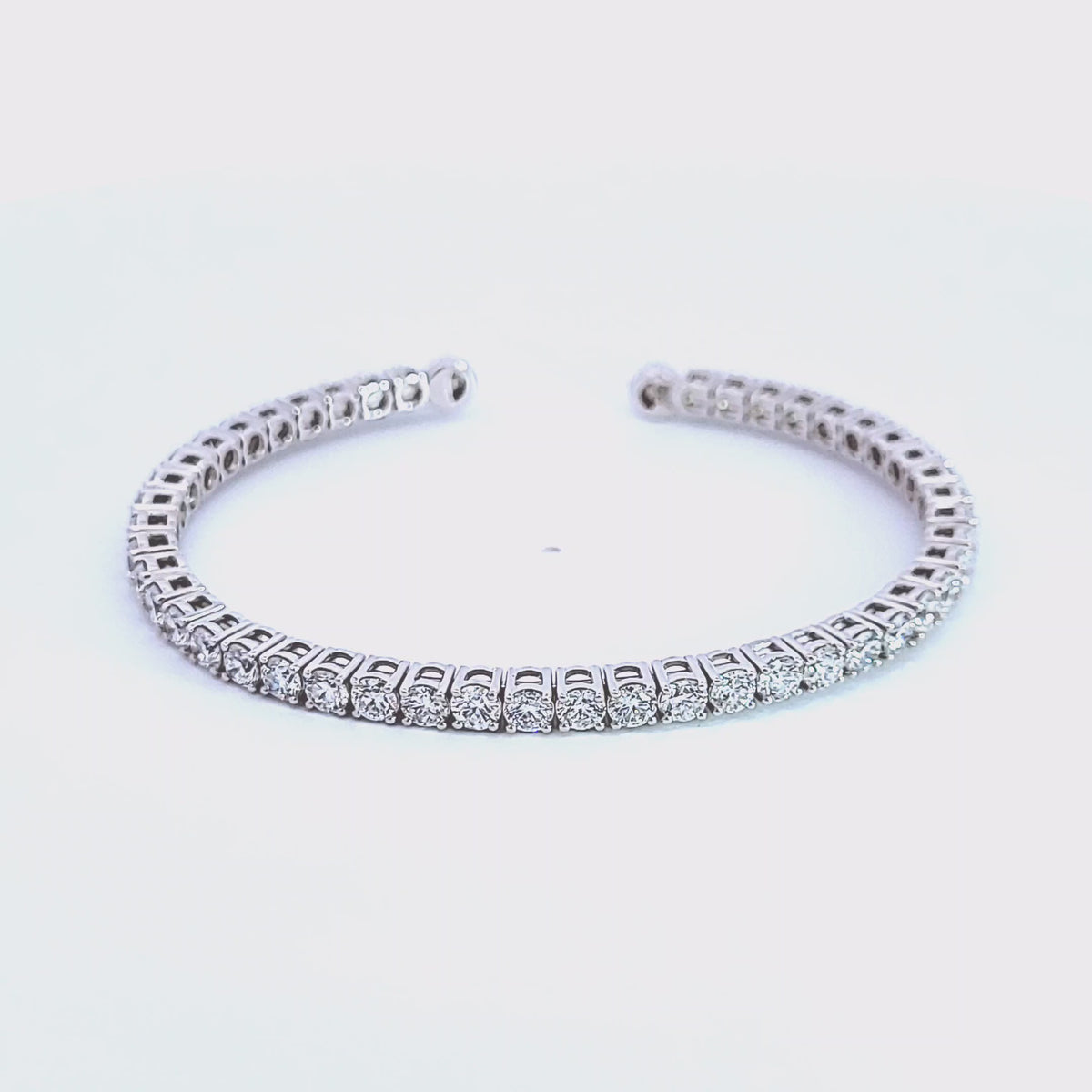 5 1/2ct. t.w. Newborn Lab Created Diamond Cuff Bangle Bracelet in 14K White Gold