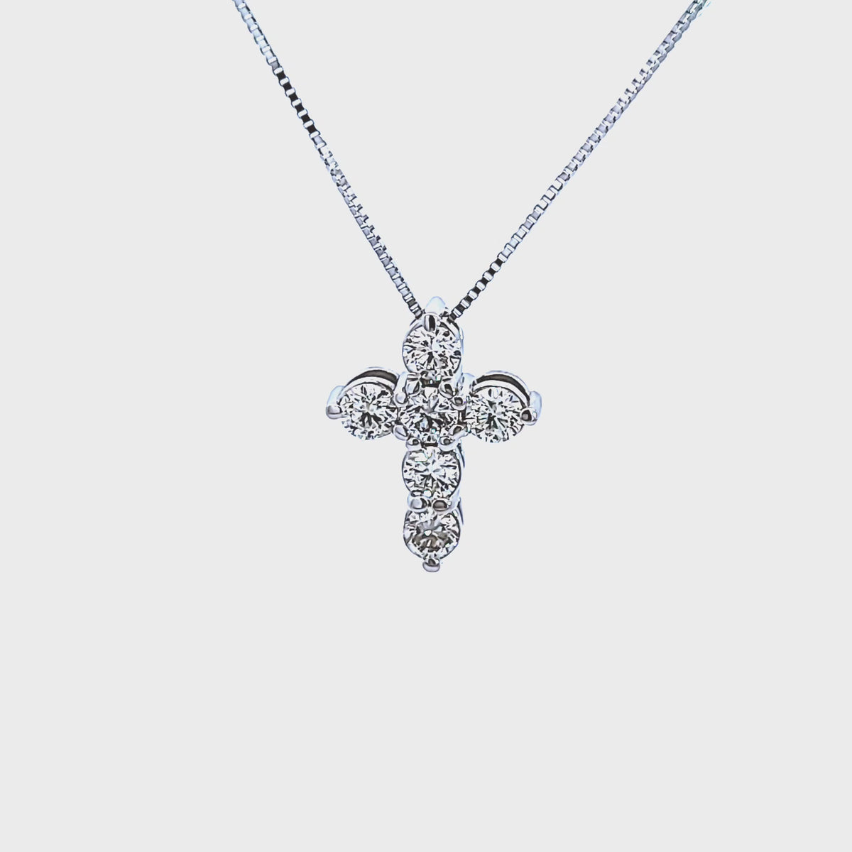1 1/7ct. t.w. Diamond Cross Pendant in 14K White Gold