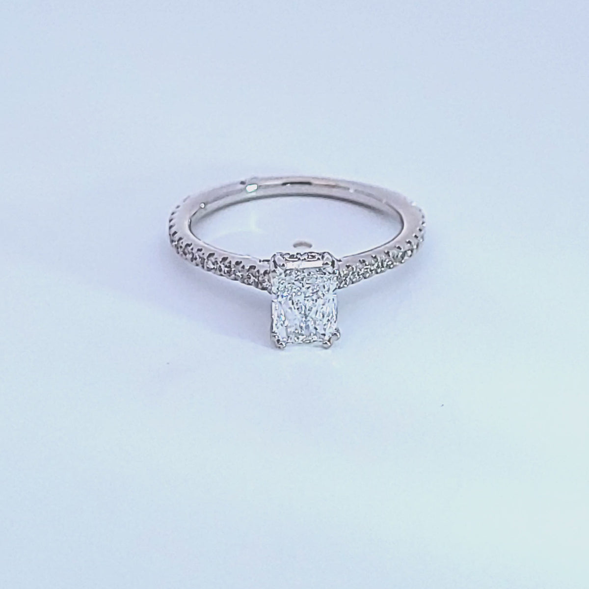1ct. t.w. Radiant Cut Diamond Engagement Ring in 14K White Gold
