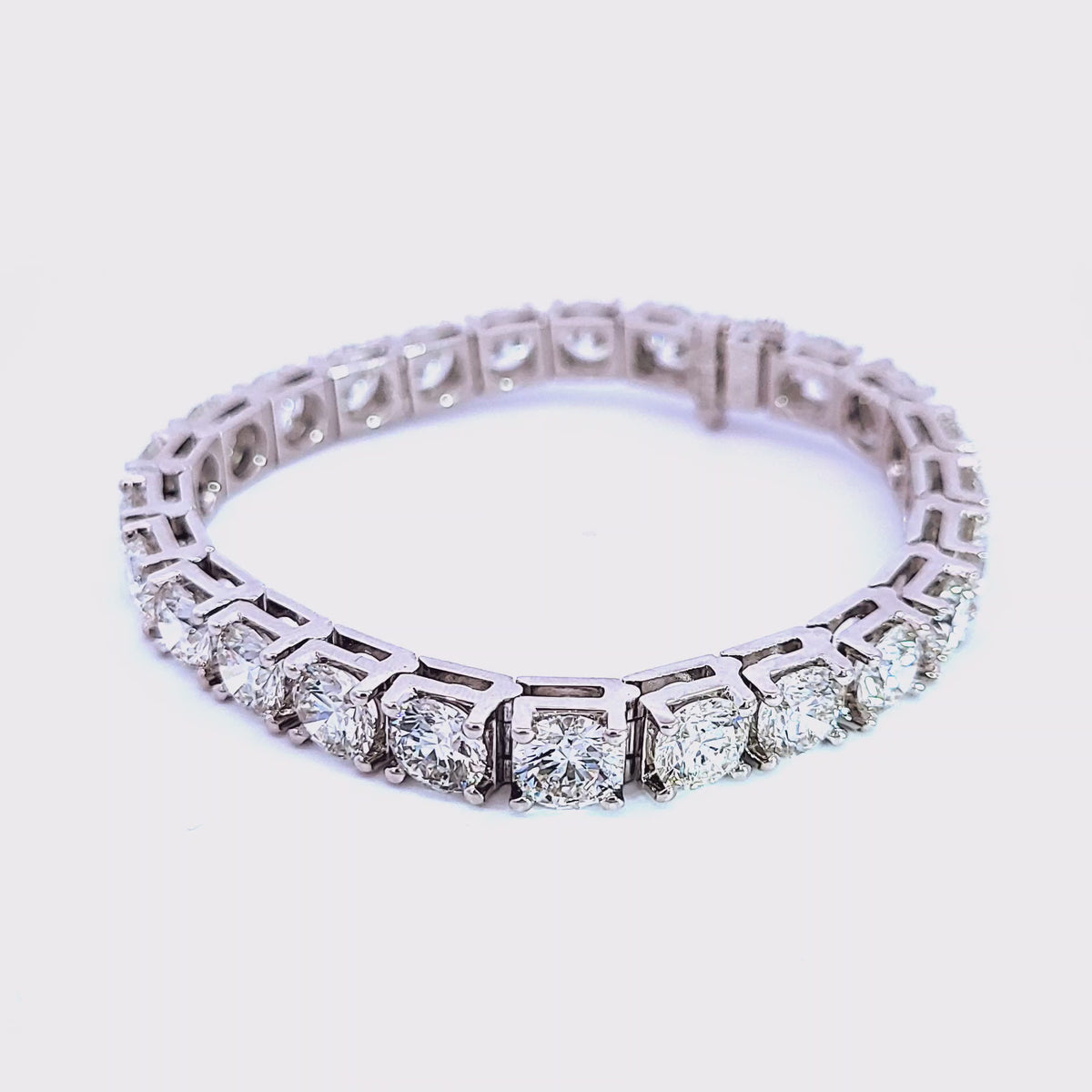 25ct. t.w. Round Cut Newborn Lab Created Diamond Tennis Bracelet in 14K White Gold