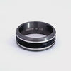 8.5mm Comfort Fit Gents Wedding Ring in 14K White Gold, Tantalum, and Carbon Fiber