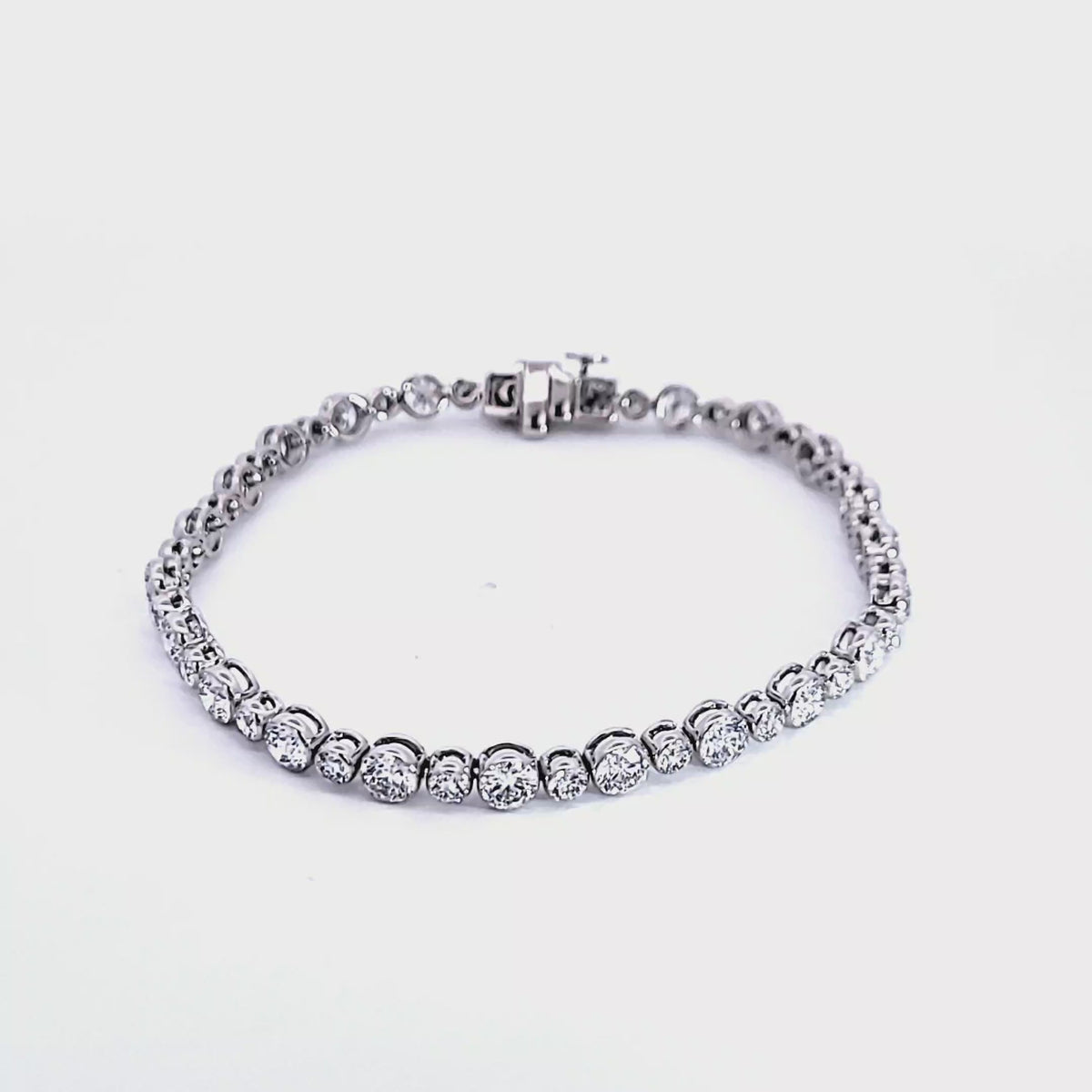 7 1/3ct. t.w. Round Cut Newborn Lab Created Diamond Tennis Bracelet in 14K White Gold