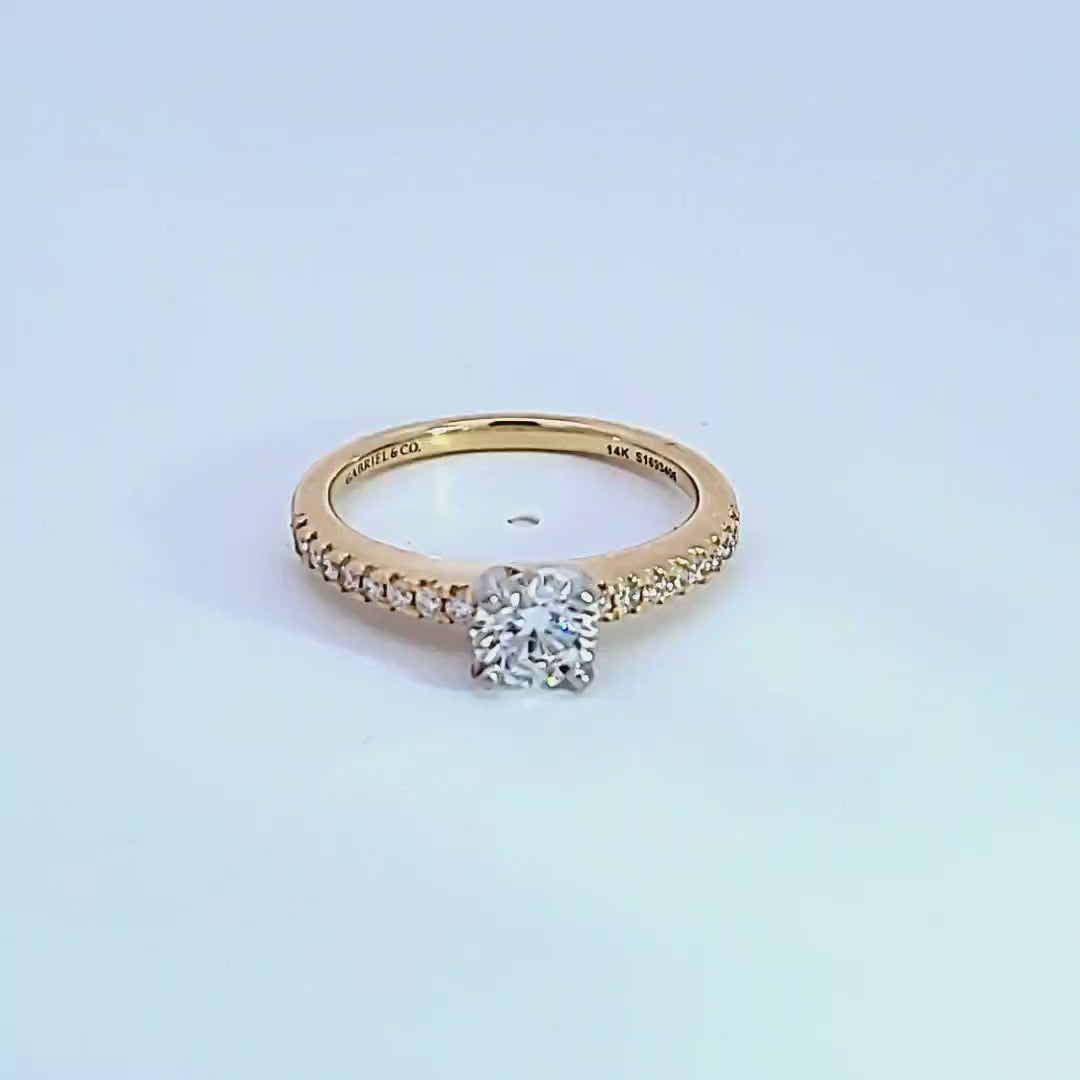 2/3ct. t.w. Round Cut Newborn Lab Created Diamond Engagement Ring in 14K Yellow Gold