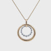 2/5ct. t.w. Diamond Double Circle Pendant in 14K Yellow and White Gold