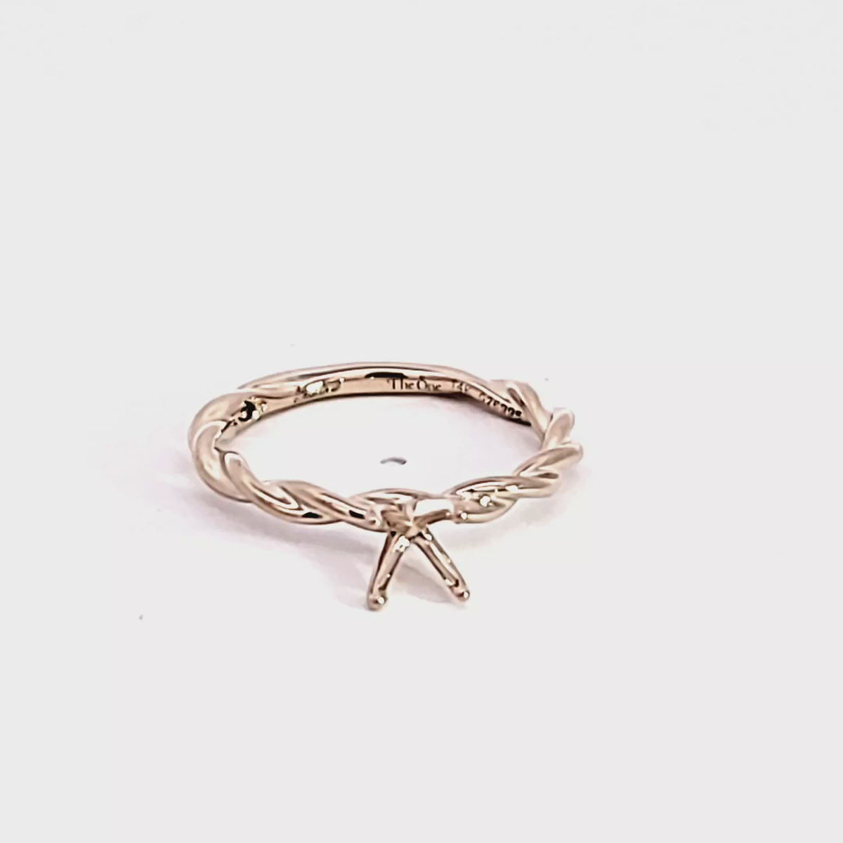 2mm Rope Style Engagement Ring in 14K Yellow Gold
