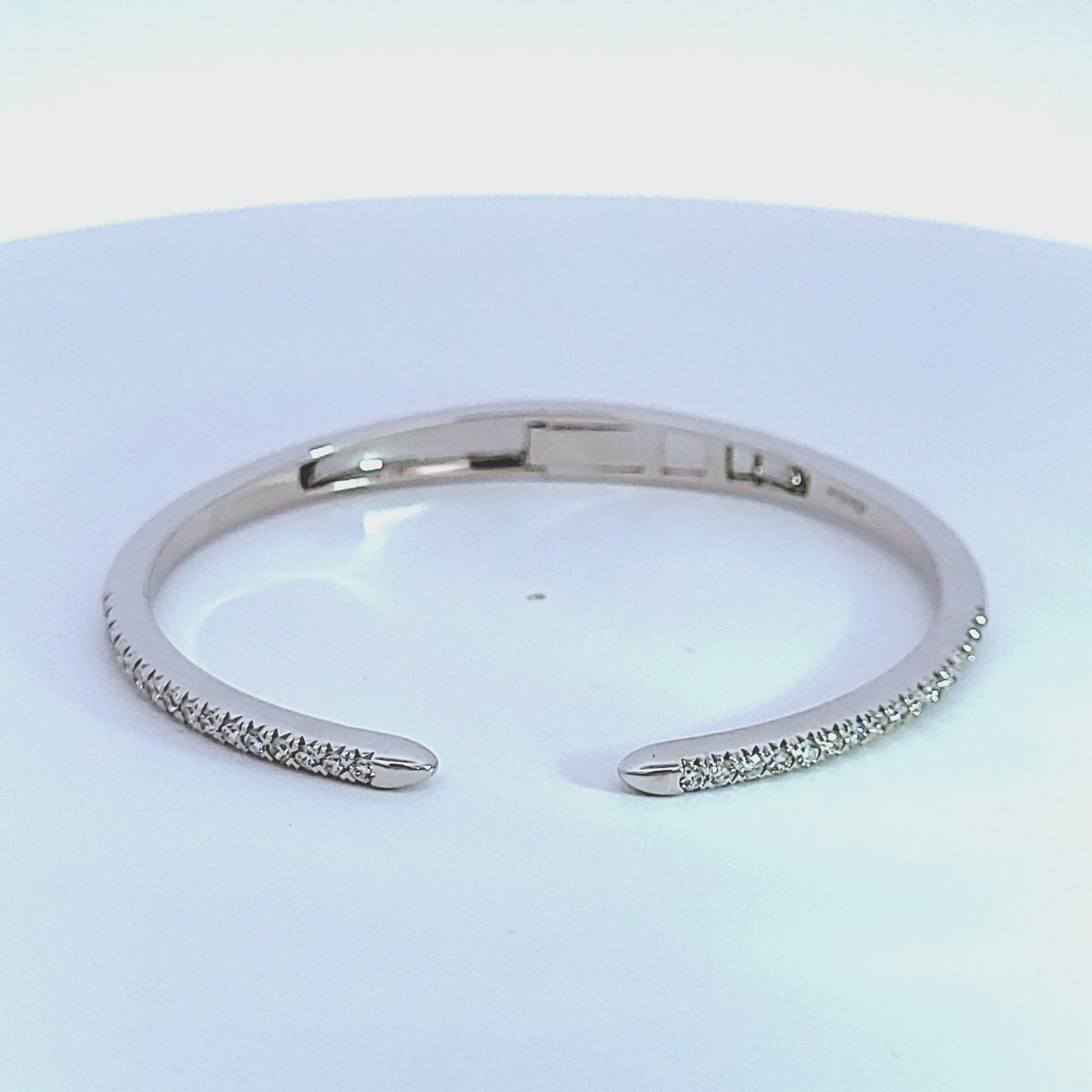 7/8ct. t.w. Diamond Bangle Bracelet in 14K White Gold