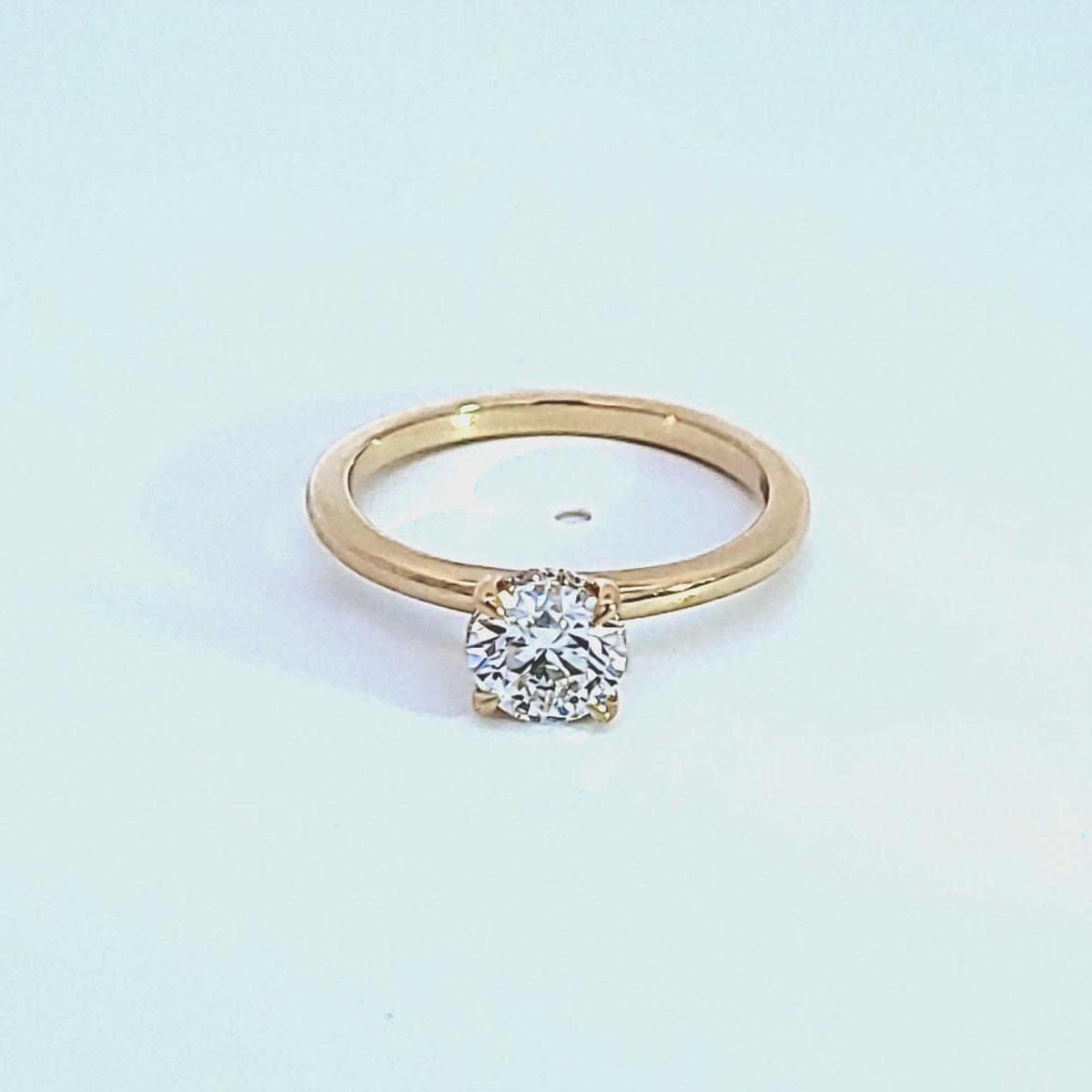 3/4ct. t.w. Round Cut Newborn Lab Created Diamond Hidden Halo Engagement Ring in 14K Yellow Gold
