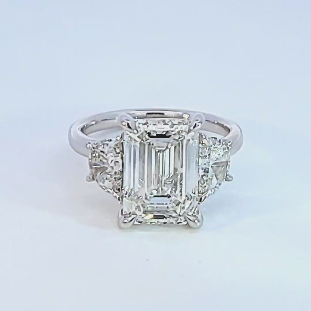 6ct. t.w. Emerald Cut Newborn Lab Created Diamond Engagement Ring in 14K White Gold