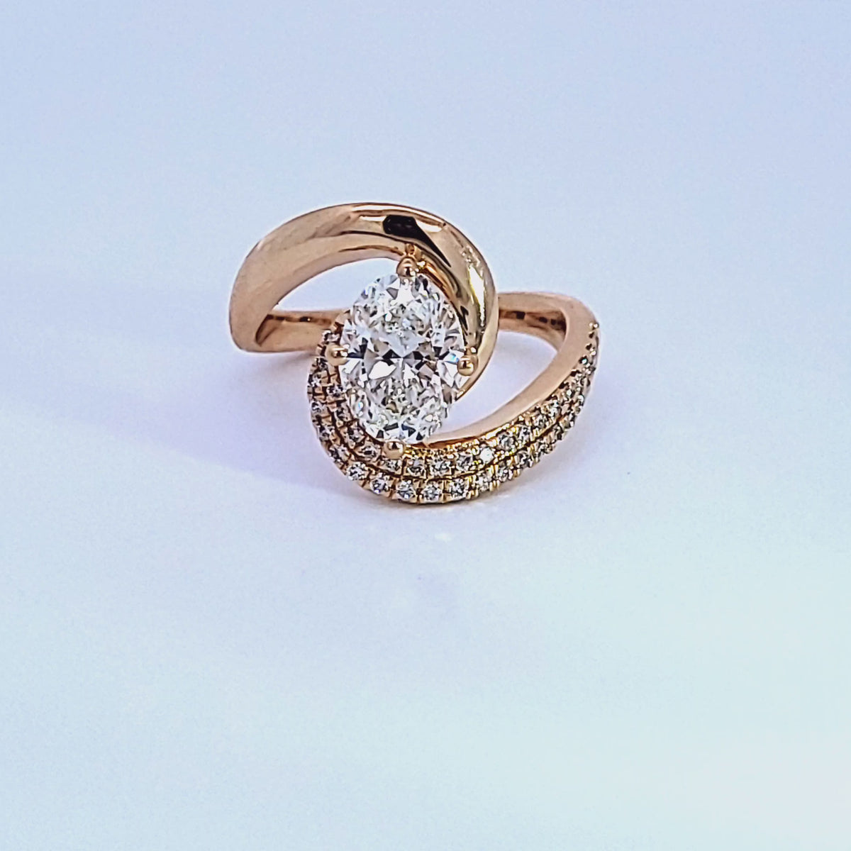 1 3/4ct. t.w. Oval Cut Newborn Lab Created Diamond Engagement Ring in 14K Yellow Gold