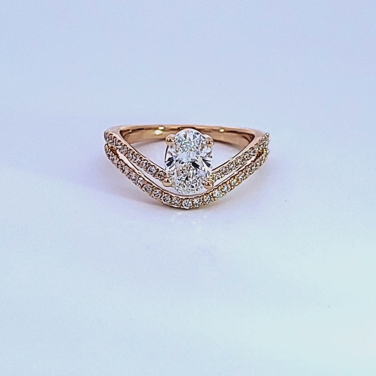 1 1/3ct. t.w. Oval Cut Newborn Lab Created Diamond Engagement Ring in 14K Yellow Gold