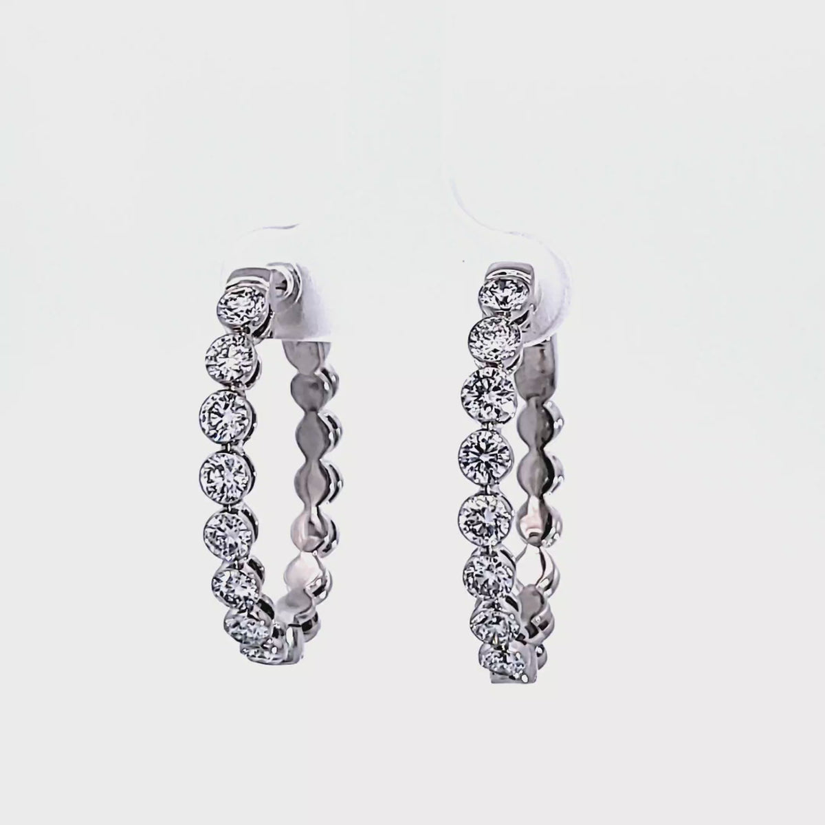 2ct. t.w. Newborn Lab Created Diamond Hoop Earrings in 14K White Gold