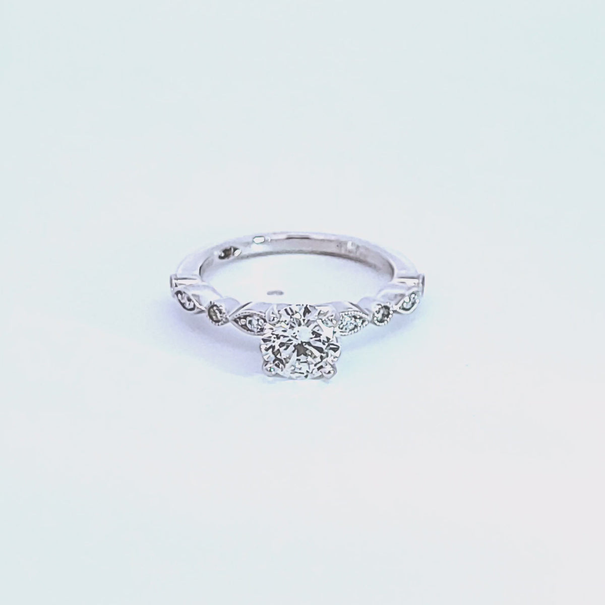 1 1/8ct. t.w. Kessler 81 Newborn Lab Created Round Cut Diamond Engagement Ring in 14K White Gold