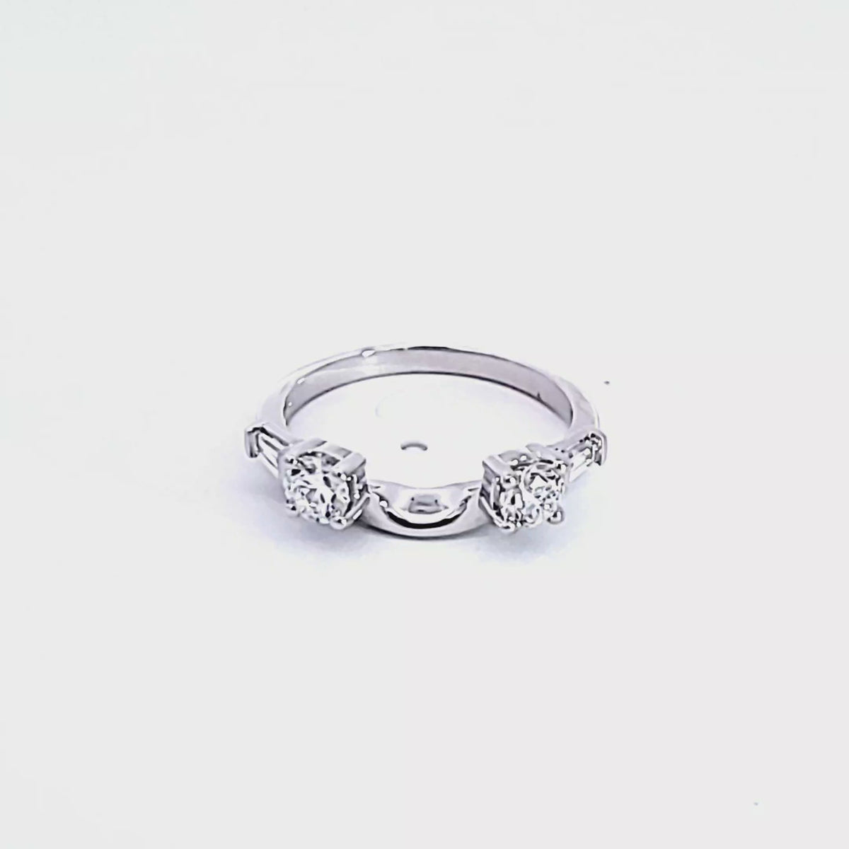 1/2ct. t.w. Baguette Cut and Full Round Cut Wedding Wrap in 14K White Gold