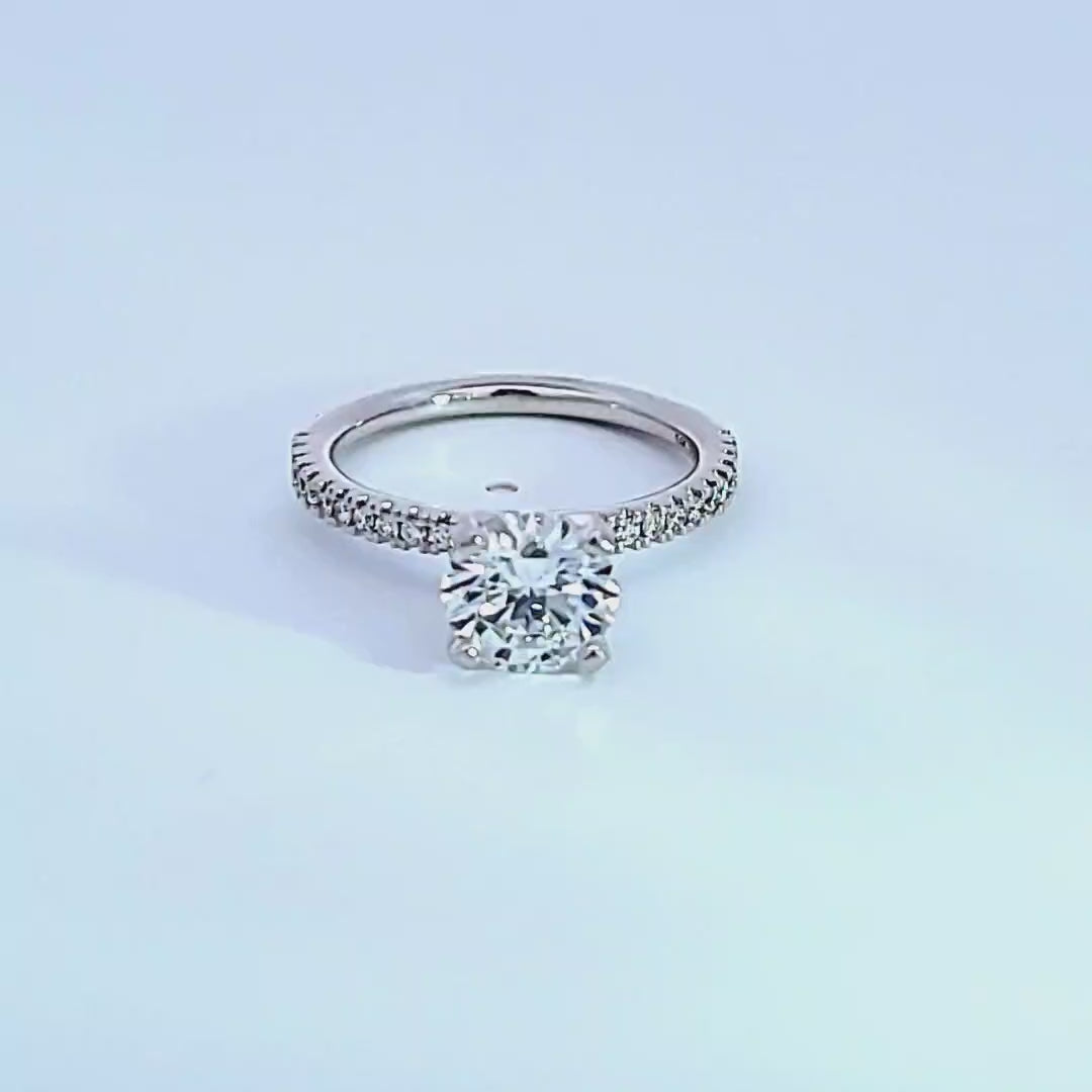 1 1/5ct. t.w. Round Cut Newborn Lab Created Diamond Engagement Ring in 14K White Gold