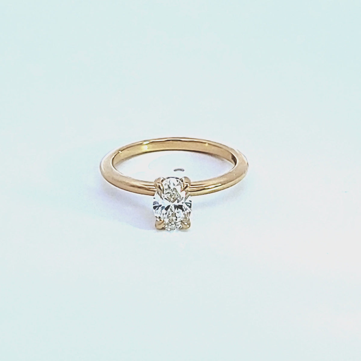 3/4ct. t.w. Oval Cut Newborn Lab Created Diamond Hidden Halo Engagement Ring in 14K Yellow Gold