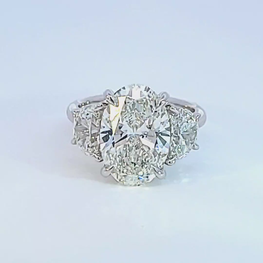 6 1/2ct. t.w. Oval Cut Newborn Lab Created Diamond Engagement Ring in 14K White Gold