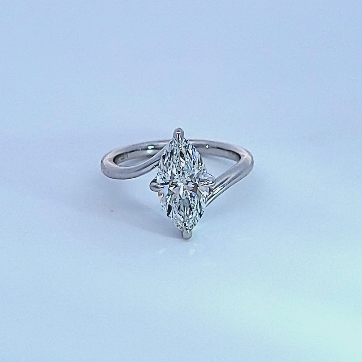 2ct. Marquise Cut Newborn Lab Created Diamond Solitaire Engagement Ring in 14K White Gold