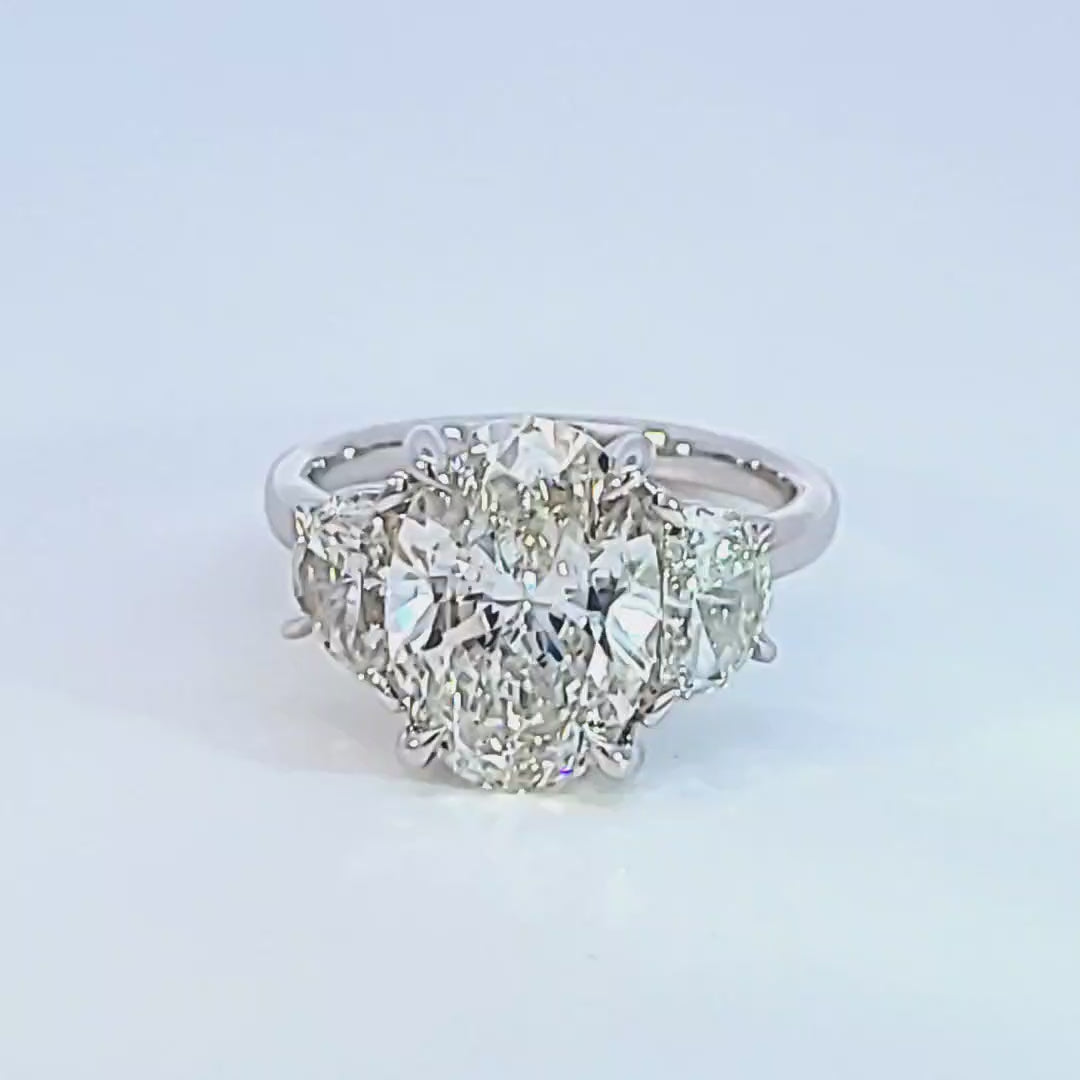 5ct. t.w. Oval Cut Newborn Lab Created Diamond Engagement Ring in 14K White Gold