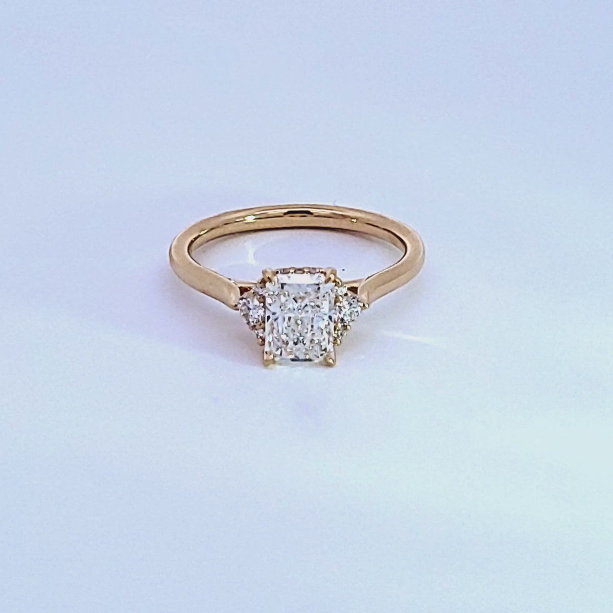 1 1/6ct. t.w. Radiant Cut Newborn Lab Created Diamond Engagement Ring in 14K Yellow Gold